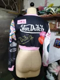 Women's Positioning Print Ribbed Baseball Jacket