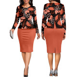 Spring Sexy Fashionable Digital Printed Long-Sleeved Women's Dress