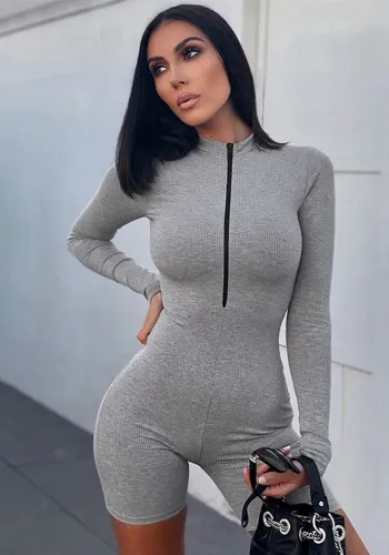 Spring Women's Fashion Casual Slim Long Sleeve Top High Waist Tight Fitting Casual Cargo Shorts