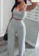 Solid Color Vest Trousers Casual Sports Two Piece Set