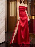 Women Formal Party Suspender Tail Bodycon Evening Dress