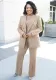 Women Solid Button Blazer Jacket + Pants Two-piece Set