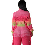 Women's Casual Knitted Tops and Pants Two-Pocket Set