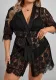 Plus Size Erotic Lingerie Flower Lace Mesh Night Robe
