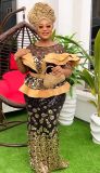 Plus Size African Women Clothing Sequin Patchwork Contrast Color Dress