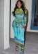Women's Autumn And Winter Abstract Print Slim Fit Round Neck Long Sleeve Dress
