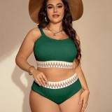 Sexy Plus Size High Waist Two Pieces Bikini Women's Swimsuit