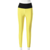 Fashion Women's Winter Solid Color High Waisted Tight Fitting Sports Pants