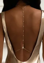 Chic Bead Wedding Bridal Rhinestone Back Body Chain