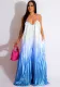 Women's Sexy Strap Low Back Wide Gradient Jumpsuit