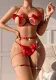 Sexy Lingerie Female Three-Point Bow Garter Belt Sexy Bra Panty Set