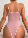Lacemesh Slim Waist Sexy Bodysuit