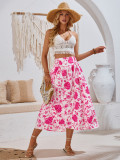 Summer Printed Casual Slim Waist Long Skirt