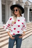 Women's Valentine's Day Sweater Heart Print Knitting Shirt