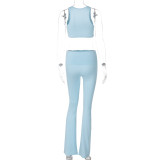 V-Neck Vest Tight Fitting Trousers Two-Piece Spring Women's Fashion Sports Set