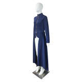 Spring Long-Sleeved High-Neck Slim Zipper Irregular Long Dress