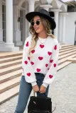 Women's Valentine's Day Sweater Heart Print Knitting Shirt