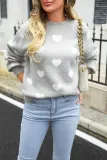 Women's Valentine's Day Sweater Heart Print Knitting Shirt