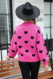 Women's Valentine's Day Sweater Heart Print Knitting Shirt