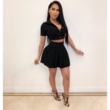 Women short-sleeved Top and Skirt two-piece set