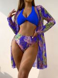 Women'S Two Pieces Bikini Long Sleeve Cover-Up Three-Piece Swimsuit