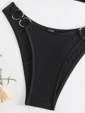 Women'S Solid Color Ring Sexy Bikini Two Pieces Swimsuit
