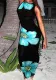 Women Casual Round Neck Sleeveless Printed Dress