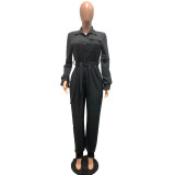 Women's Solid Color Loose Sexy Jumpsuit