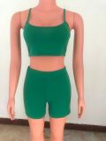 Women's Fashion Summer Sexy Crop Camisole Shorts Two Piece Set