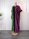 Africa Plus Size Women's Sequin Patchwork Printed Loose Dress
