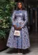 Women Spring Round Neck Long Sleeve Maxi Pleated Dress