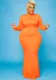 Women High Neck Long Sleeve Round Neck Maxi Dress