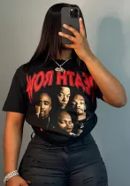 Women Character Print Short Sleeve T-Shirt