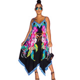 Summer Printed Beach Strap Dress