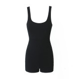 Sexy Cross Low Back Knitting Jumpsuit Women's Spring Summer Tight Fitting Sports Outdoor Wear