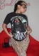 Plus Size Women's Print Loose Top Round Neck Short Sleeve T-Shirt