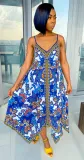Summer Printed Beach Strap Dress
