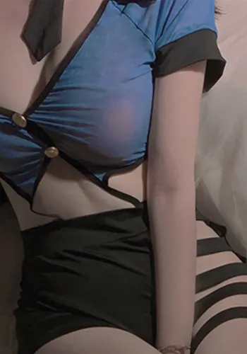 Women Sexy V Neck Open Waist Hot Hollow Police Uniform Sexy Lingerie Set