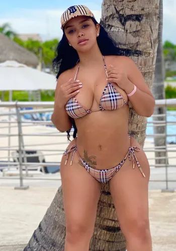 Women summer printed lace-up swimsuit two-piece set