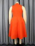 Contrast Color Bow-Decorated A-Line Fashion Career Formal Party Dress