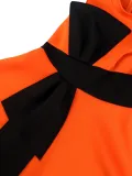 Contrast Color Bow-Decorated A-Line Fashion Career Formal Party Dress