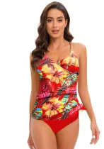 Women's Print Low Back Sexy Two Pieces Bikini Swimsuit
