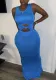 Sexy Women's Solid Color Sleeveless Cutout Women's Long Dress