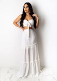 Women Summer Sexy Strapless Dress Set