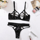 Ring Patchwork Hollow Low Back Sexy Lingerie Set