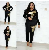 Women's Spring Sequin Fashion Long Sleeve Two-Piece Pants Set