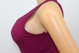 Sexy Women's Solid Color Sleeveless Cutout Women's Long Dress