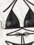 Two Pieces Women's Bikini Triangle Sexy Black Swimsuit