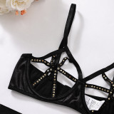 Ring Patchwork Hollow Low Back Sexy Lingerie Set