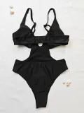 Sexy Deep V Slim Fit One-Piece Swimsuit